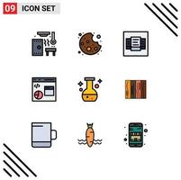 9 iconos creativos signos y símbolos modernos de programación de precios de tubos de laboratorio desarrollan elementos de diseño vectorial editables vector