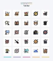 Creative Tab Bar 25 Line FIlled icon pack  Such As zoom. find. house. volume. no vector