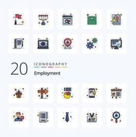 Paquete de iconos de color lleno de línea de empleo de 20 como eliminar notificación de gráfico de gráfico de conferencia vector