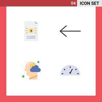 4 Flat Icon concept for Websites Mobile and Apps banking human head file left thinking Editable Vector Design Elements