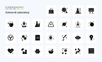 25 Science Solid Glyph icon pack vector