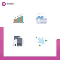 4 Universal Flat Icons Set for Web and Mobile Applications analysis jacuzzi business statistics building Editable Vector Design Elements