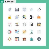 Group of 25 Modern Flat Colors Set for setting paper development copy analytics Editable Vector Design Elements
