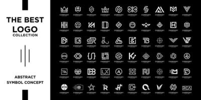 conjunto de diseño de logotipo de monograma az inicial abstracto, los iconos se pueden utilizar para negocios de lujo, elegantes y aleatorios vector