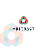 full color abstract polygon design logo vector