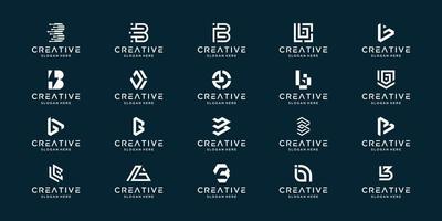 Set of collection monogram letter B with abstract design. Creative idea symbol for personal branding, business, company, etc. vector