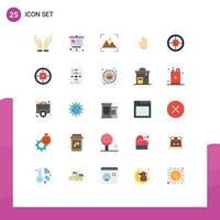 Modern Set of 25 Flat Colors Pictograph of badge interface crop hand body language Editable Vector Design Elements