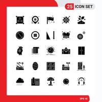 25 iconos creativos signos y símbolos modernos de granja verde congreso flor internacional elementos de diseño vectorial editables vector