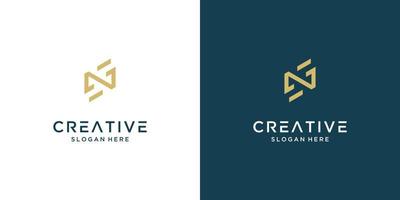 Luxury letter N logo design inspiration vector