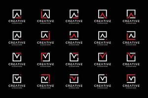 el logotipo del monograma establece la letra inicial a, icono de la colección v. para negocios, empresas y marcas personales. vector