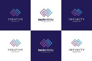 Collection infinity line. Premium logo design creative. vector