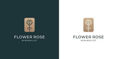 Luxury rose flower logo design inspiration vector