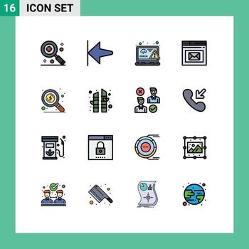 Stock Vector Icon Pack of 16 Line Signs and Symbols for money web html page inbox Editable Creative Vector Design Elements