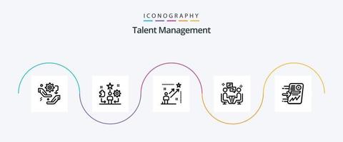 Talent Management Line 5 Icon Pack Including chat. meeting. star. success. star vector