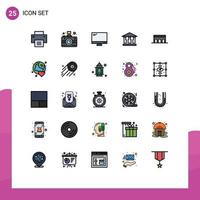 Set of 25 Modern UI Icons Symbols Signs for architecture mony computer building pc Editable Vector Design Elements