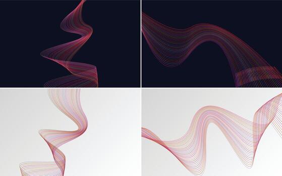 Enhance your design with this set of 4 vector line backgrounds
