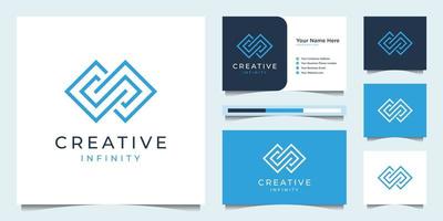 Creative minimalist infinity line. Premium logo design and business card vector.