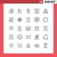 Universal Icon Symbols Group of 25 Modern Lines of help chat sign bubble receiver Editable Vector Design Elements