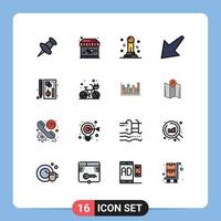 Set of 16 Modern UI Icons Symbols Signs for beach page pawn graph browser Editable Creative Vector Design Elements