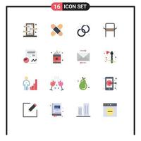 16 Universal Flat Colors Set for Web and Mobile Applications home appliances furniture medical chair earrings Editable Pack of Creative Vector Design Elements