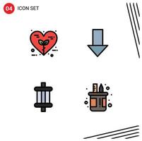 paquete de iconos de vector de stock de 4 signos y símbolos de línea para bio auto love down componentes elementos de diseño de vector editables