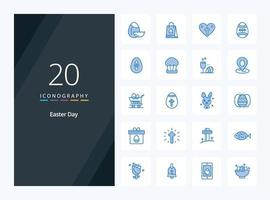 20 Easter Blue Color icon for presentation vector