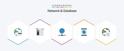 Network And Database 25 Flat icon pack including data. bluetooth. website. network. database vector