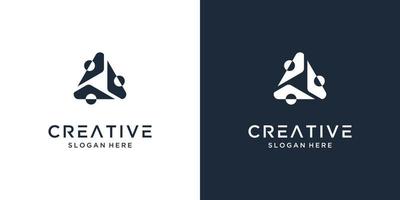 Creative letter A logo design with group symbol vector