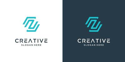 Geometric Letter N logo design inspiration vector