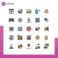 Set of 25 Modern UI Icons Symbols Signs for return body appliances back photo Editable Vector Design Elements