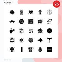 Pack of 25 creative Solid Glyphs of testing study phone lab lock Editable Vector Design Elements