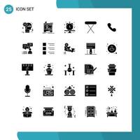 25 Creative Icons Modern Signs and Symbols of phone iron printing home time Editable Vector Design Elements