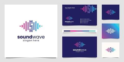 Music equalizer logo. Electronic audio icon. Music wave sign. Vector illustration logo. Music application icon. Player music logos with minimal line art pulse.