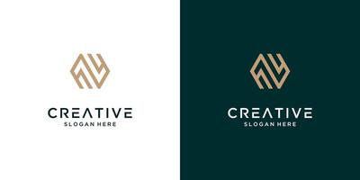 Abstract Letter N Luxury Beauty Logo Design Template vector