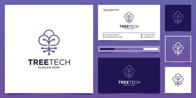 Smart tree cloud idea logo design modern. minimal symbol for tech, cloud, data, internet with business card design. vector