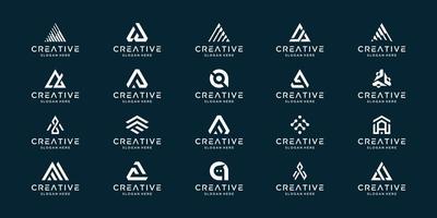 Set creative collection letter A logo design template. Creative idea symbol for personal branding, business, company, etc. vector