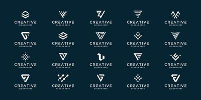 conjunto de diseño inicial del logotipo de la letra v. símbolo de diseño de logotipo creativo para su negocio, empresa, producto, etc. vector