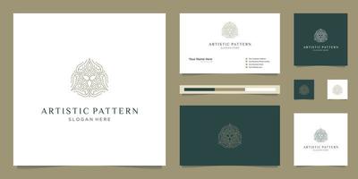 geometric lines artistic patterns logo design vector and business cards.