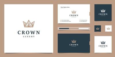 Elegant simple logo crown design, symbol for kingdom, king and leader. vector