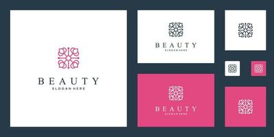 Clean and elegant abstract flowers inspiring beauty, yoga and spa design logos. vector