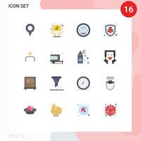 Universal Icon Symbols Group of 16 Modern Flat Colors of people security code protection programming Editable Pack of Creative Vector Design Elements