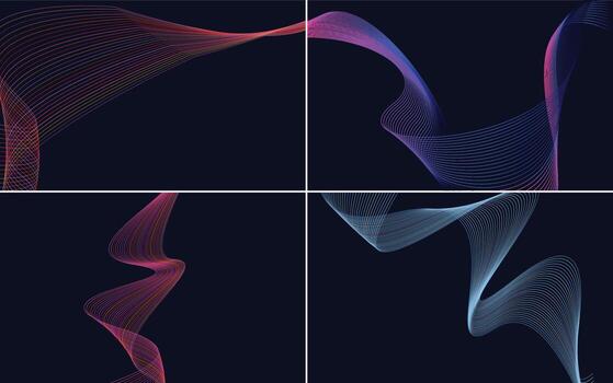 colección de conjunto de patrones de líneas mínimas geométricas vector