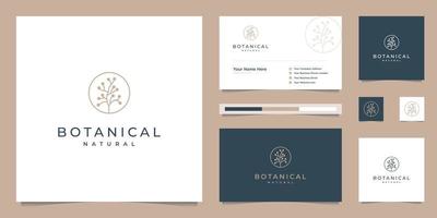 elegant botanical logo design emblem, symbol for beauty, health, and nature vector