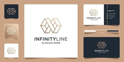 Creative geometric infinity with hexagon and line art style concept. vector