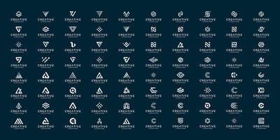 Set of abstract initial a-z.monogram logo design, icons for business of luxury,elegant and random vector