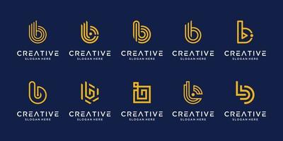 Set of creative abstract monogram logo design collection. logotype for business of luxury, elegant, modern. vector