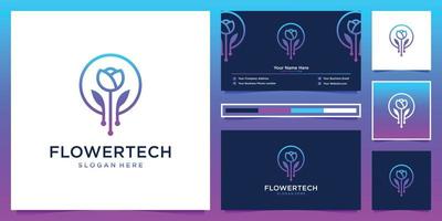 Abstract flower logo template. Smart and creative, dots or points logo design and business card. vector