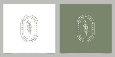 elegant botanical logo design emblem, symbol for beauty, health, and nature vector