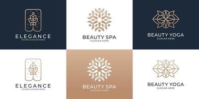 Set of collection abstract circle logo design with luxury concept logo template vector