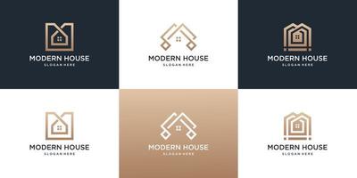 colección de plantilla de logotipo de casa de bienes raíces. vector